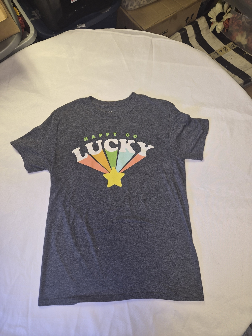 Happy Go Lucky Womens Graphic TโShirt